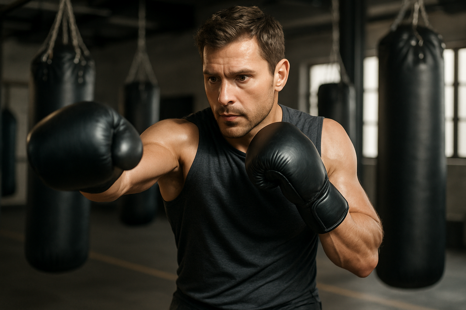 HOMEM DE 35 ANOS, QUE PRATICA ESPORTE ( BOX)